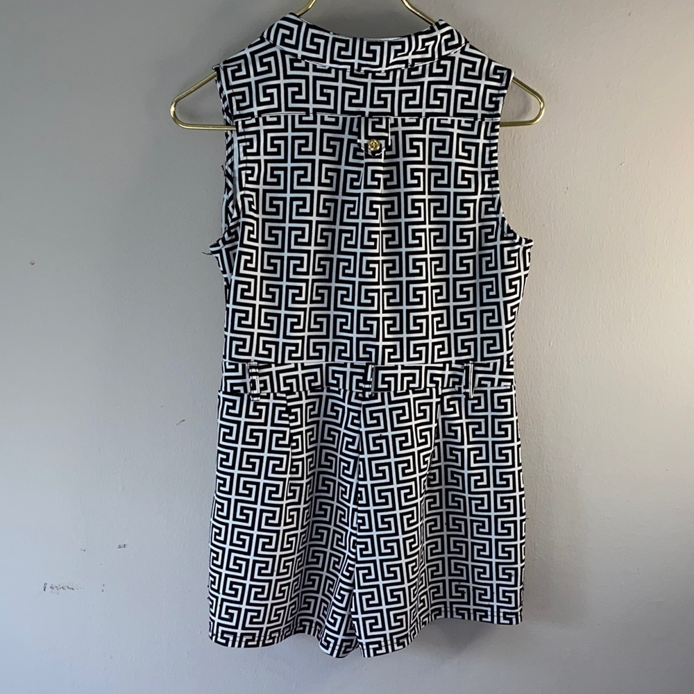 Elegant Black and White Geometric Jumpsuit - Picture 6 of 12